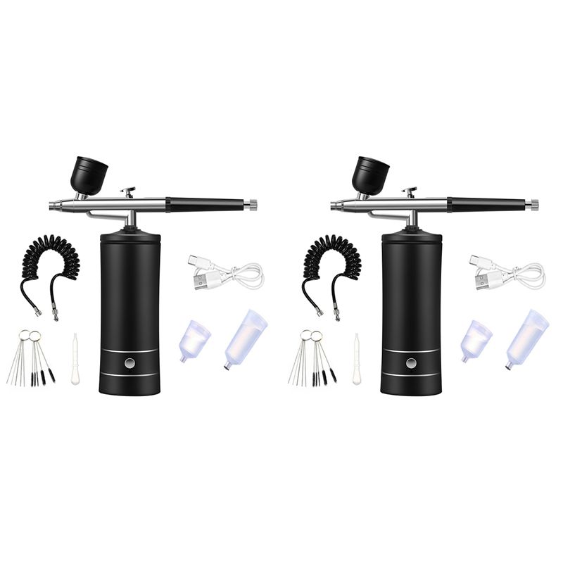 Airbrush Kit With Mini Compressor - 2X طقم ضاغط هواء صغير لرش