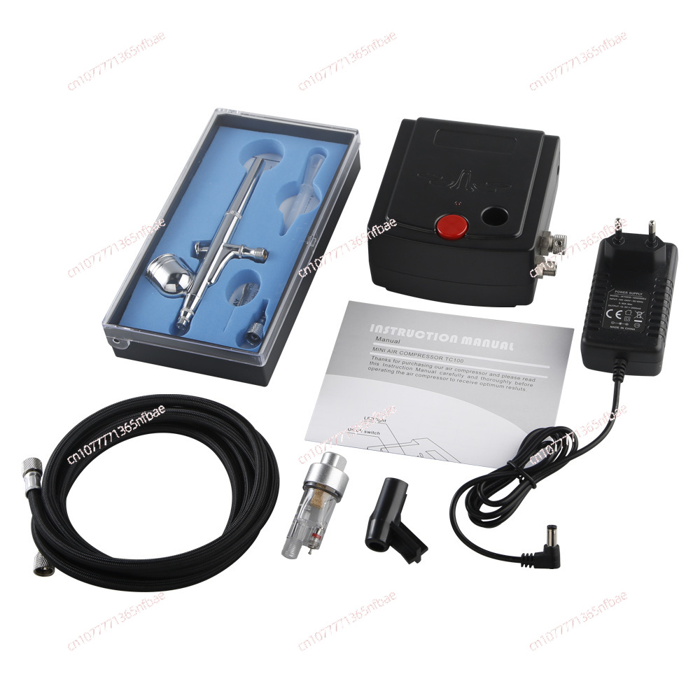Airbrush Kit With Mini Compressor - طقم ضاغط هواء صغير محمول مع
