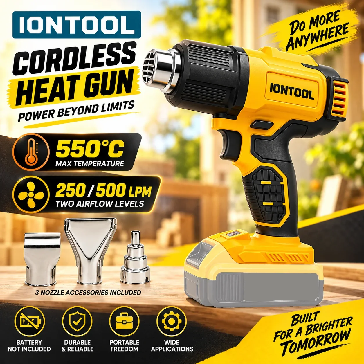 مسدس حراري لاسلكي من IONTOOL 5 - مراجعة Cordless Heat Gun For Shrink Tubing وسعره