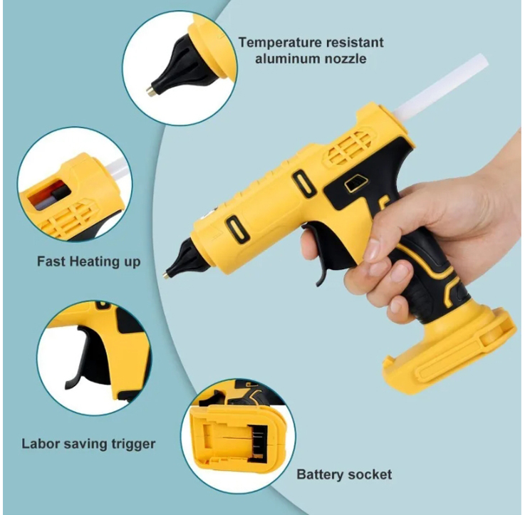 مسدس غراء ساخن محمول باليد كهر - مراجعة Hot Melt Glue Gun Cordless وسعره