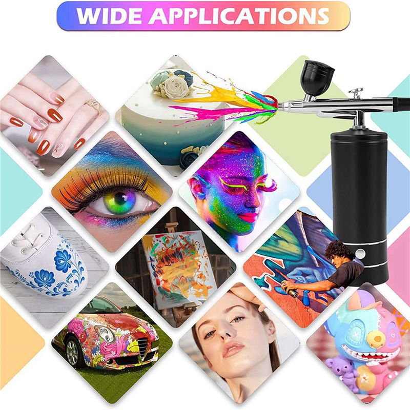 2X طقم ضاغط هواء صغير لرش الطل - مراجعة Airbrush Kit With Mini Compressor وسعره