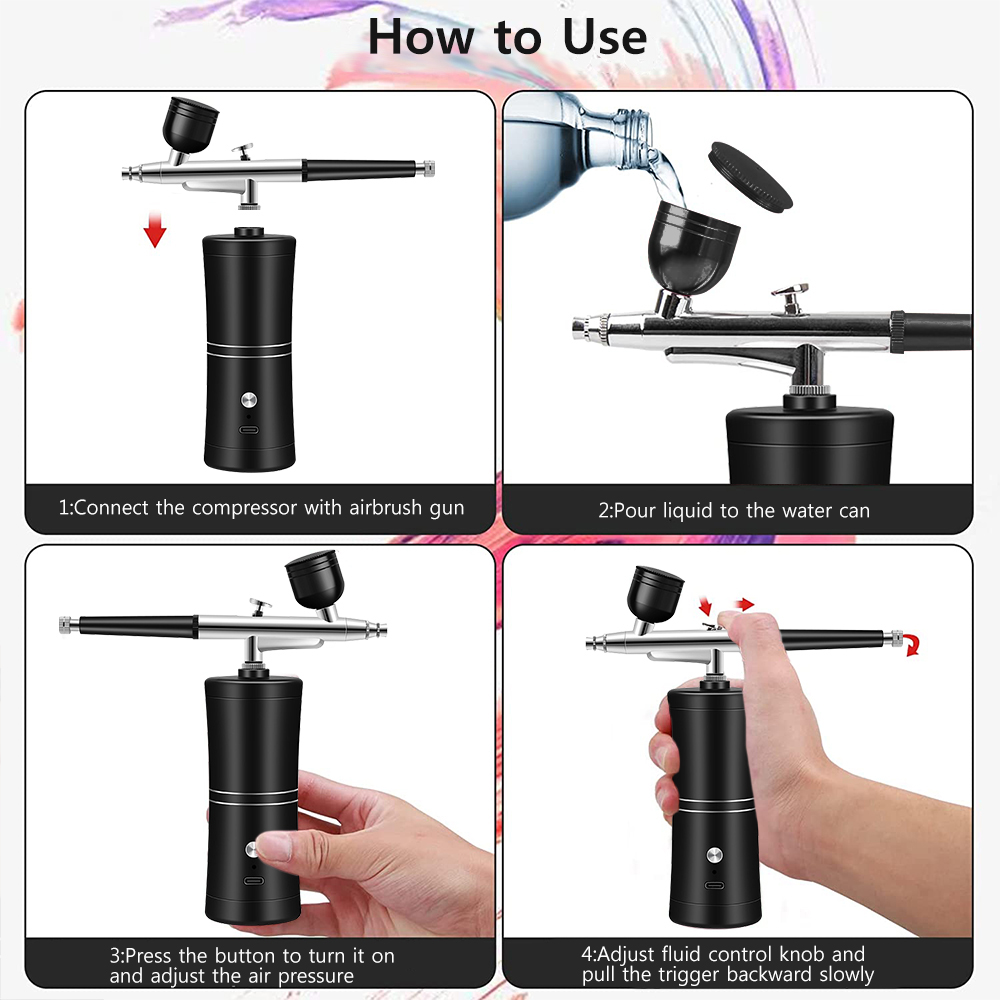 مجموعة فرشاة رش صغيرة قابلة لإ - مراجعة Airbrush Kit With Mini Compressor وسعره