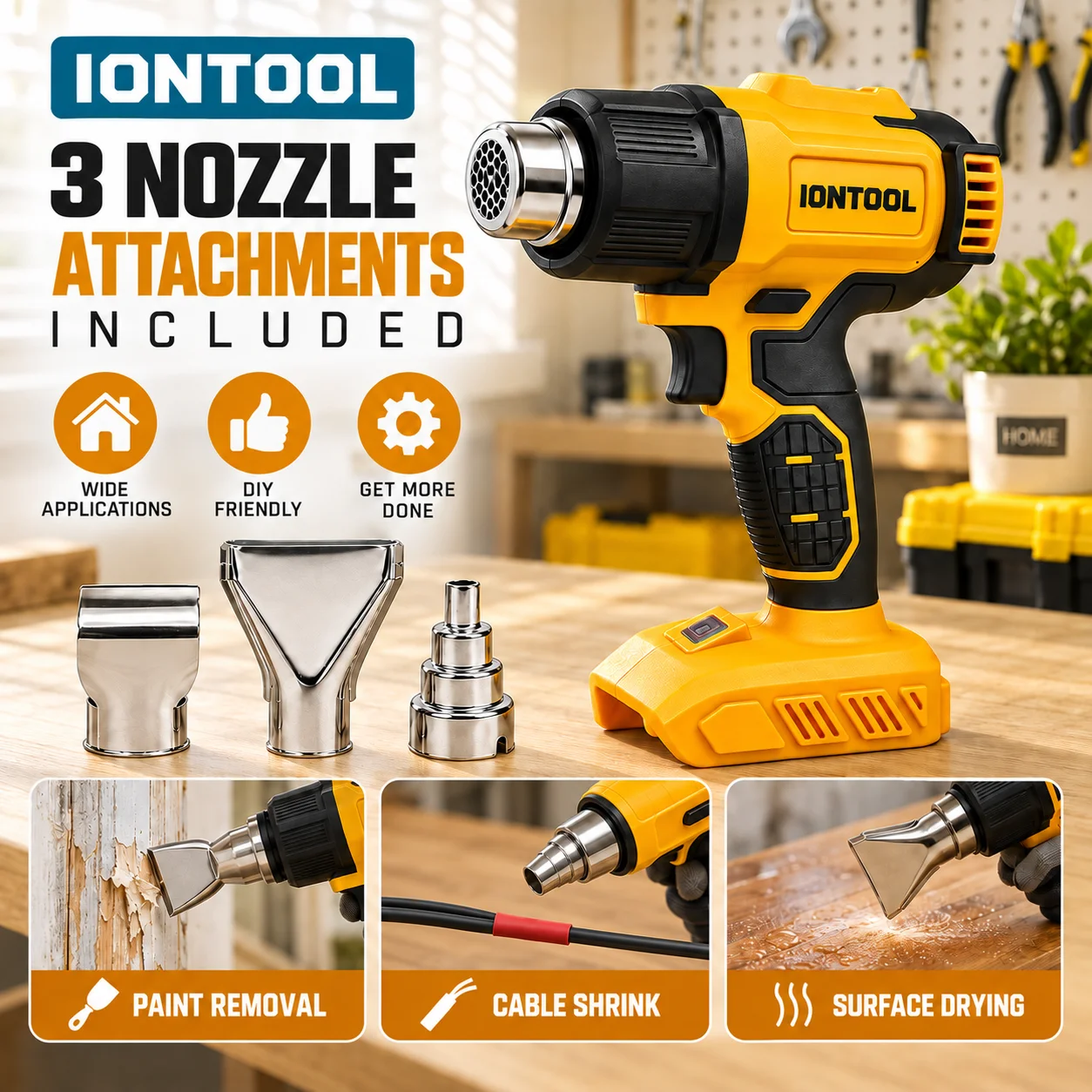 مسدس حراري لاسلكي أصفر من IONT - مراجعة Cordless Heat Gun For Shrink Tubing وسعره