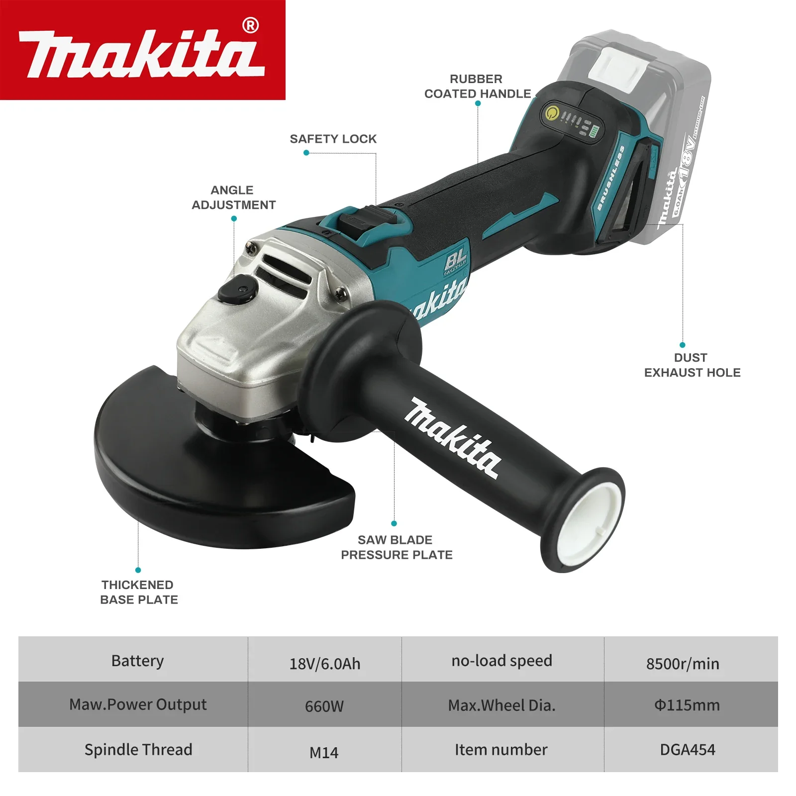 جلاخة زاوية كهربائية بدون فرشا - مراجعة Brushless Angle Grinder Battery Powered وسعره