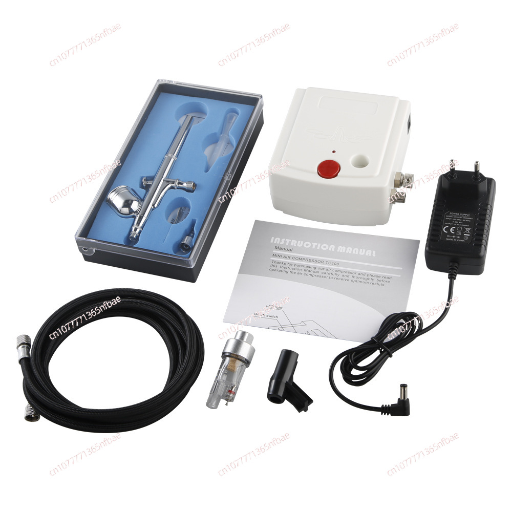 طقم ضاغط هواء صغير محمول مع خا - مراجعة Airbrush Kit With Mini Compressor وسعره